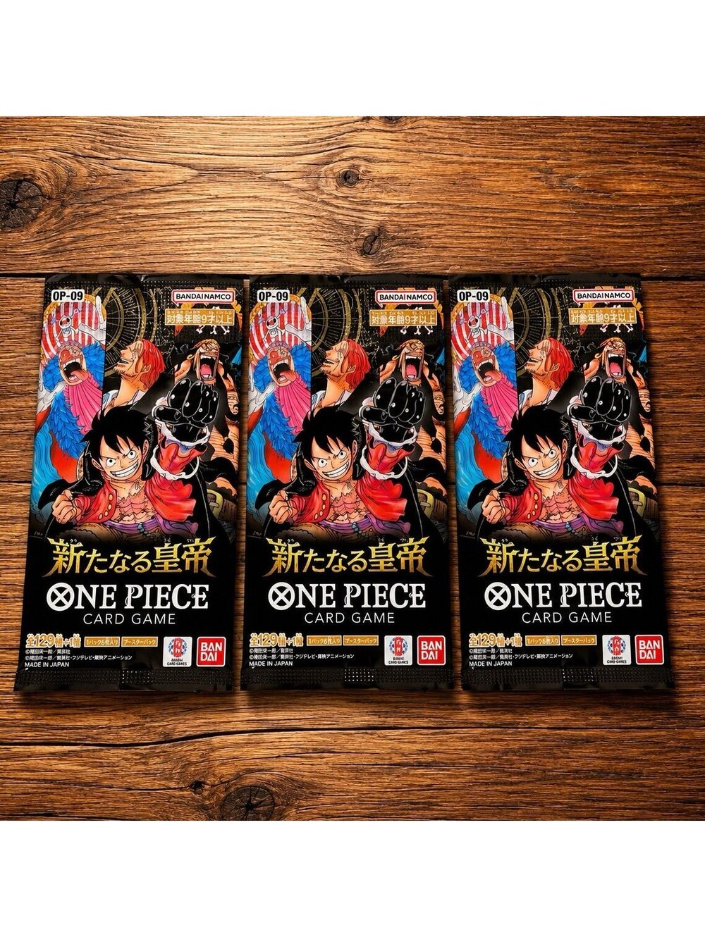 3x One Piece CCG OP-09 Emperor's in the New World Japanese Booster Packs